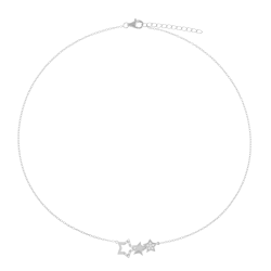 Collier en argent rhodié et oxydes de zirconium, étoiles