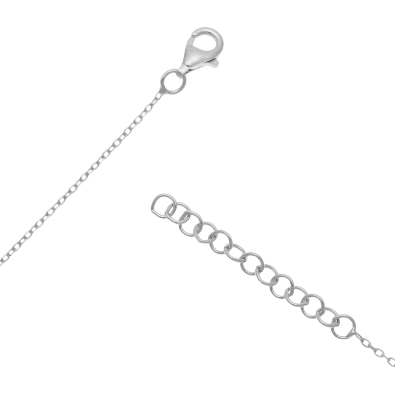 Collier en argent rhodié, perles de culture et onyx