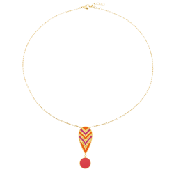Collier en acier doré et laque