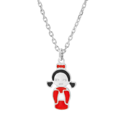 Collier en argent rhodié et laque