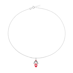 Collier en argent rhodié et laque