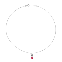Collier en argent rhodié et laque