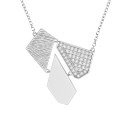 Collier en argent rhodié et oxydes de zirconium