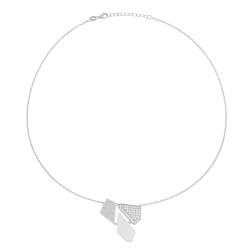 Collier en argent rhodié et oxydes de zirconium