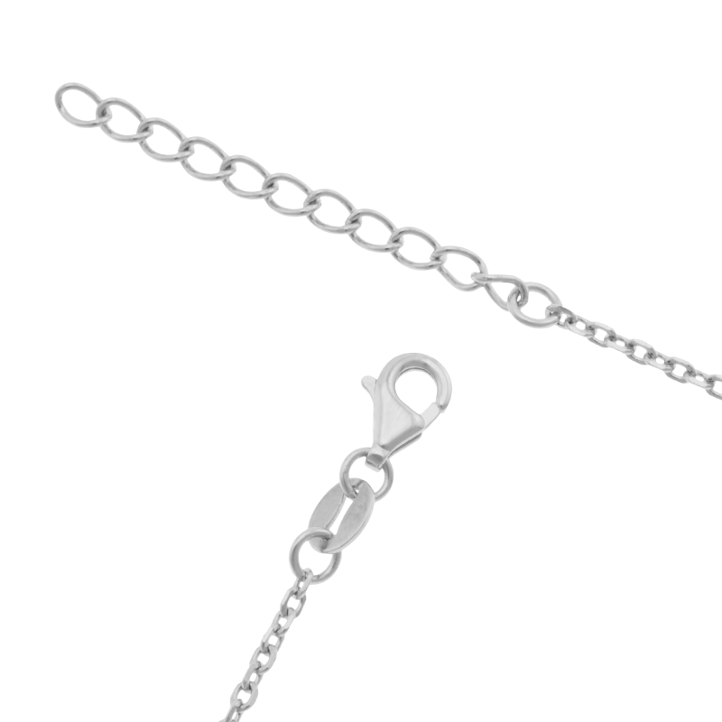 Collier en argent rhodié et oxydes de zirconium