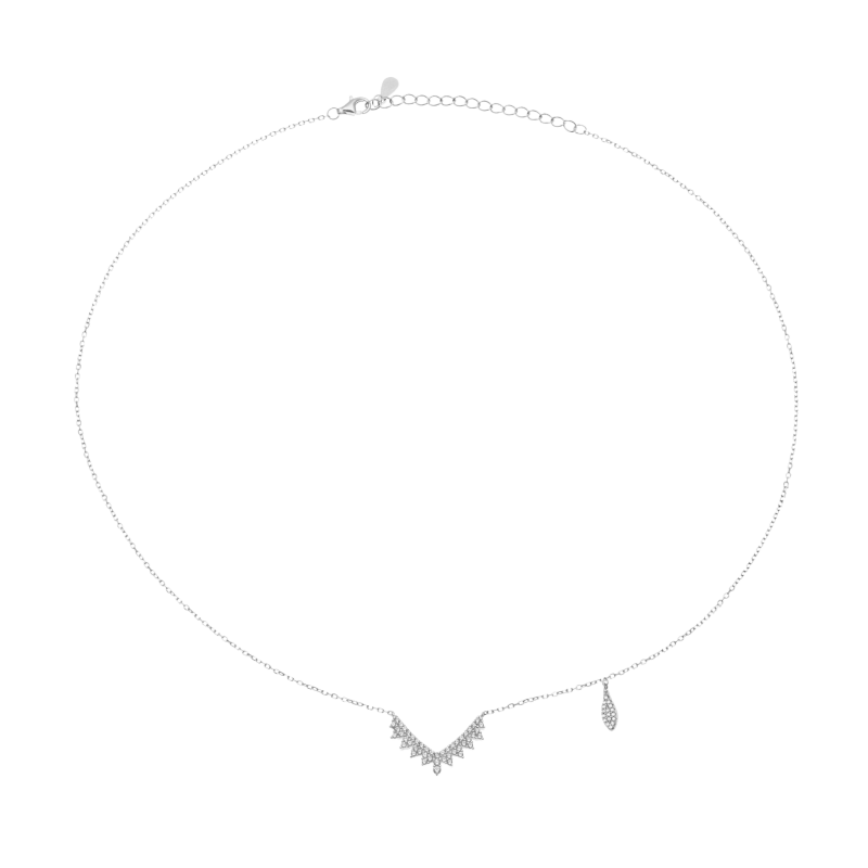 Collier en argent rhodié et oxydes de zirconium