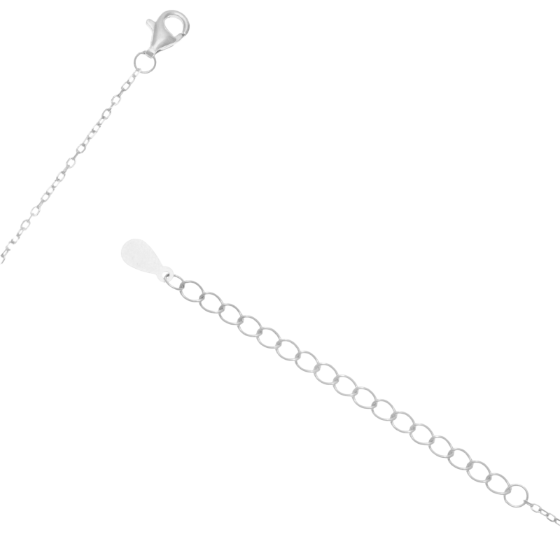 Collier en argent rhodié et oxydes de zirconium