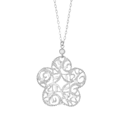 Collier en argent rhodié et oxyde de zirconium