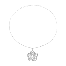 Collier en argent rhodié et oxyde de zirconium