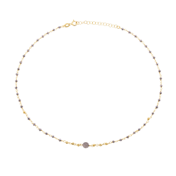 Collier en argent doré et pierres synthétiques
