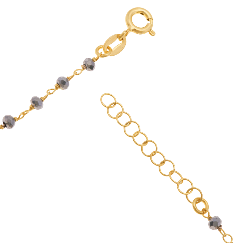 Collier en argent doré et pierres synthétiques