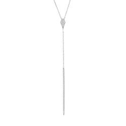 Collier en argent rhodié et oxydes de zirconium