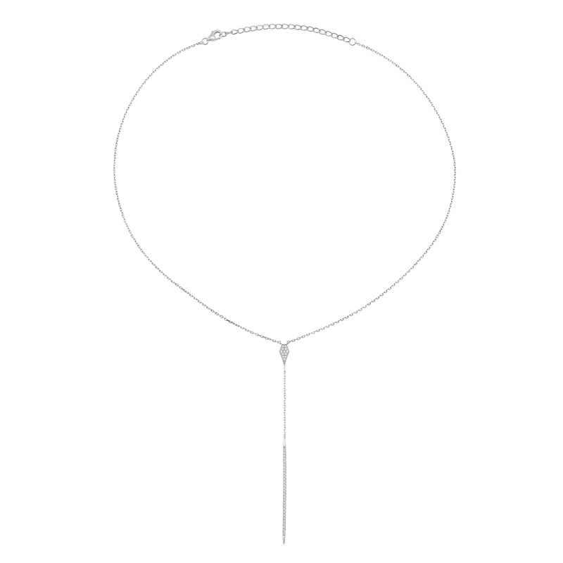 Collier en argent rhodié et oxydes de zirconium