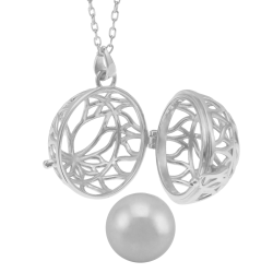 Collier de grossesse en argent rhodié 