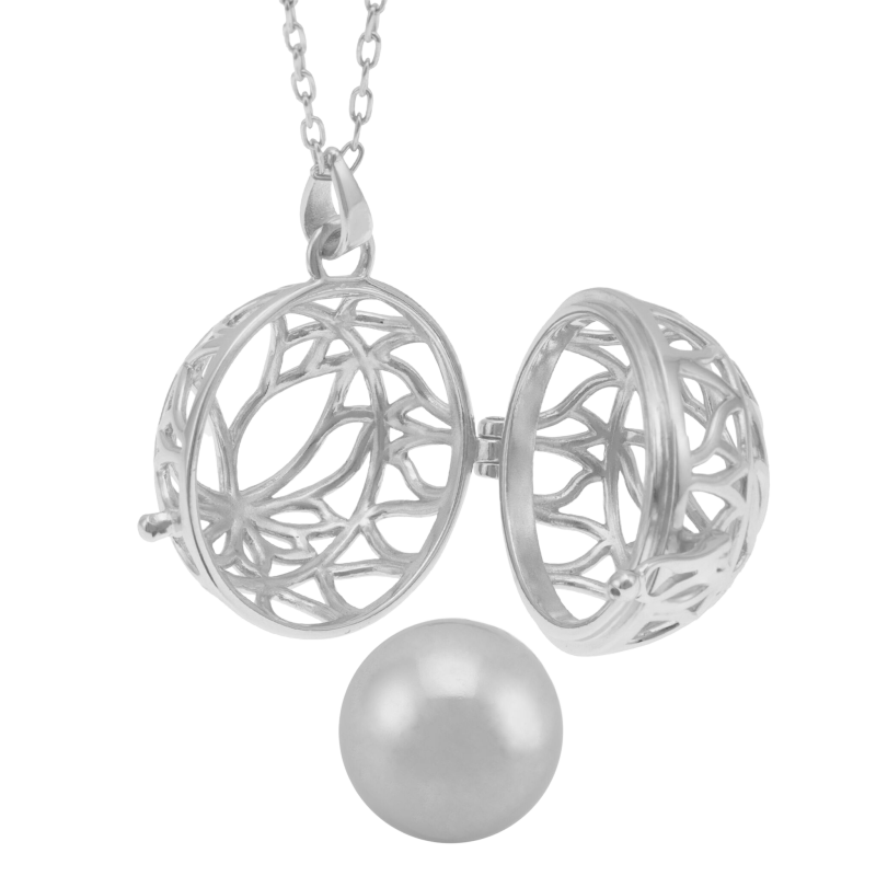 Collier de grossesse en argent rhodié 