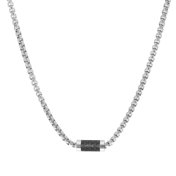 Collier en acier et carbone noir
