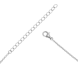 Collier en argent rhodié et oxydes de zirconium, coeur