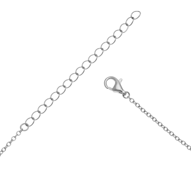 Collier en argent rhodié et oxydes de zirconium, coeur