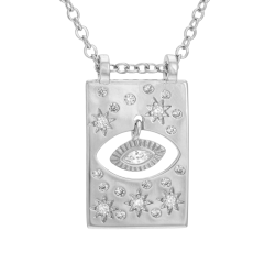 Collier en argent rhodié et oxydes de zirconium