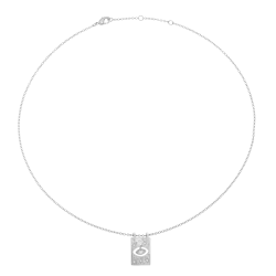 Collier en argent rhodié et oxydes de zirconium