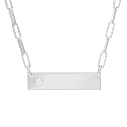 Collier en argent rhodié et oxyde de zirconium