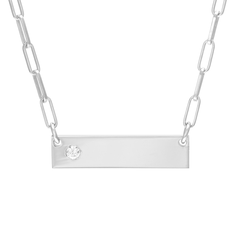 Collier en argent rhodié et oxyde de zirconium