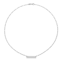 Collier en argent rhodié et oxyde de zirconium