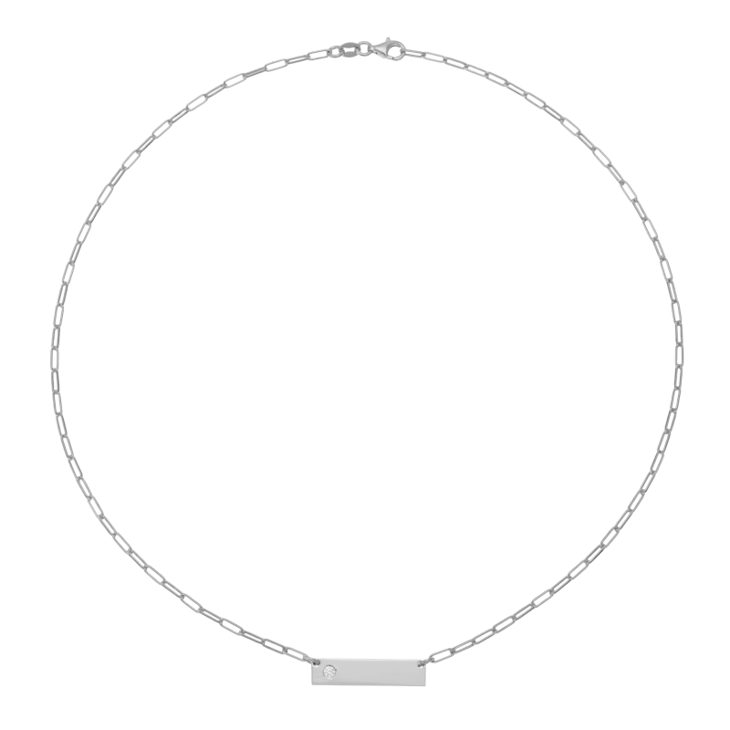 Collier en argent rhodié et oxyde de zirconium