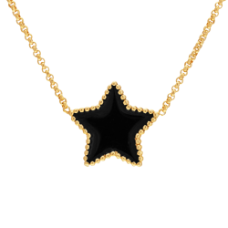 Collier en argent doré et laque
