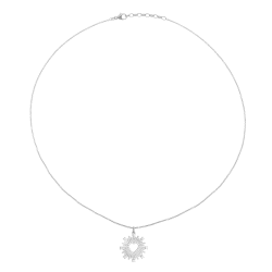 Collier en argent rhodié et oxydes de zirconium, coeur