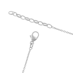 Collier en argent rhodié et oxydes de zirconium, coeur