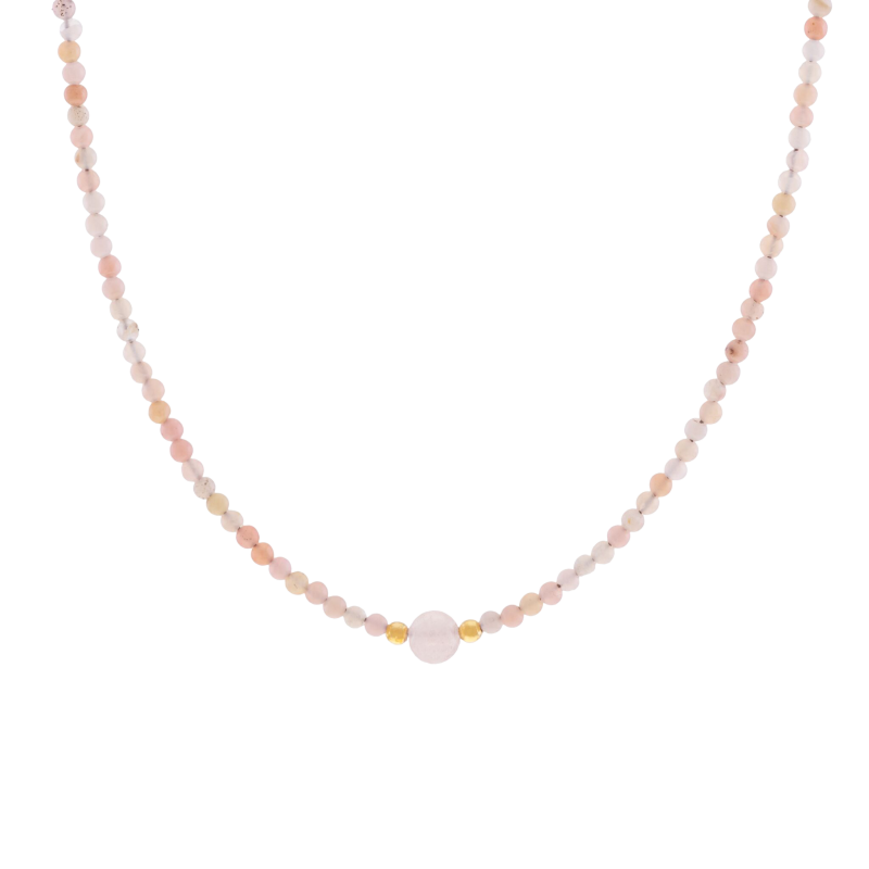 Collier en argent doré et perles synthétiques