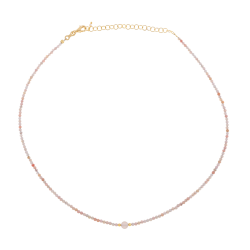 Collier en argent doré et perles synthétiques