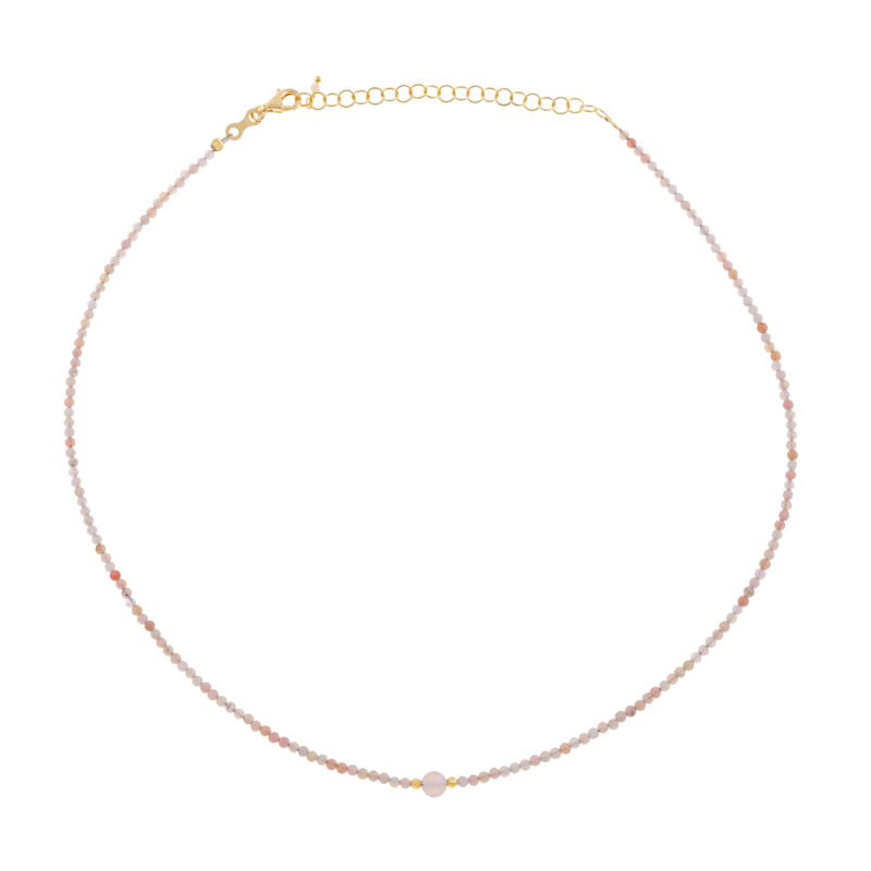 Collier en argent doré et perles synthétiques
