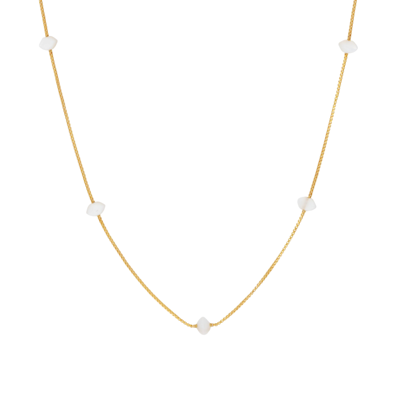 Collier en argent doré et nacres