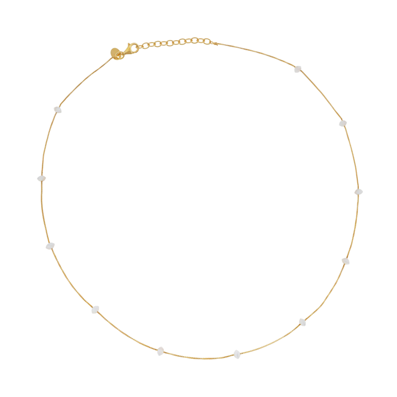 Collier en argent doré et nacres