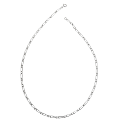Collier en argent rhodié maille cheval alternée 1-1