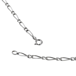Collier en argent rhodié maille cheval alternée 1-1