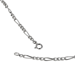 Collier en argent rhodié maille cheval alternée 1-3