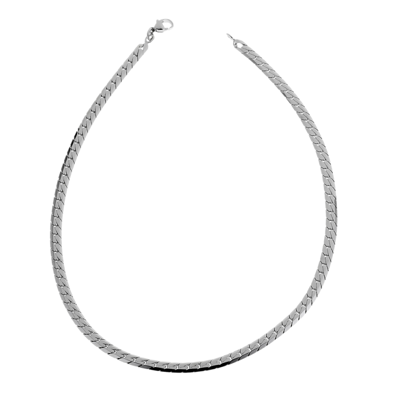 Collier en argent rhodié maille anglaise