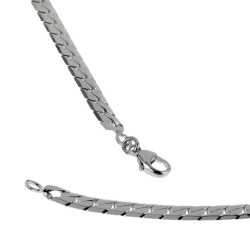 Collier en argent rhodié maille anglaise