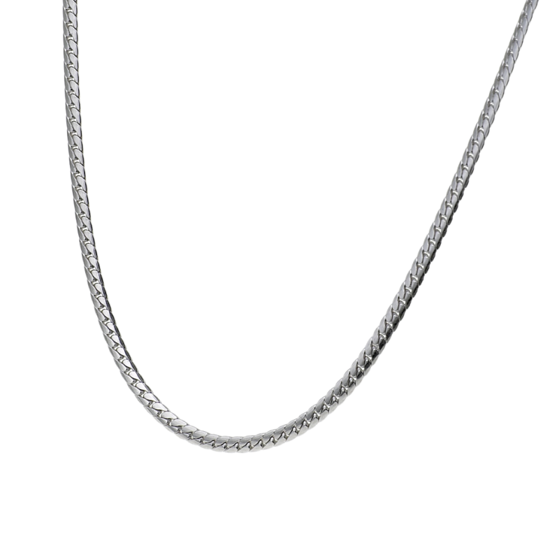 Collier en argent rhodié maille anglaise