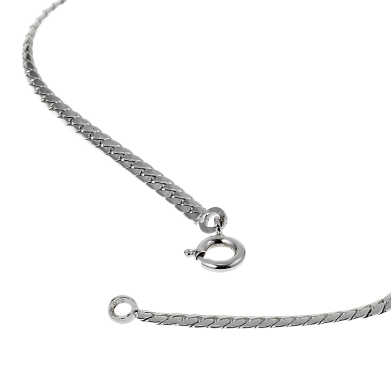 Collier en argent rhodié maille anglaise