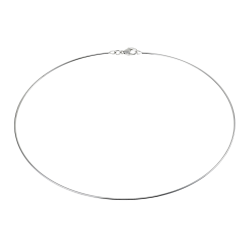 Collier câble en argent rhodié