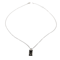 Collier en acier et ceramique noire
