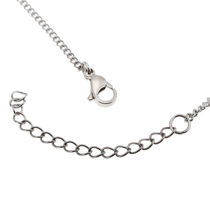 Collier en acier et ceramique noire