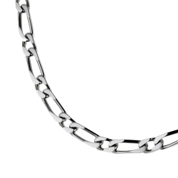 Collier en argent rhodié maille cheval alternée 1-1