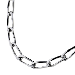 Collier en argent rhodié maille cheval