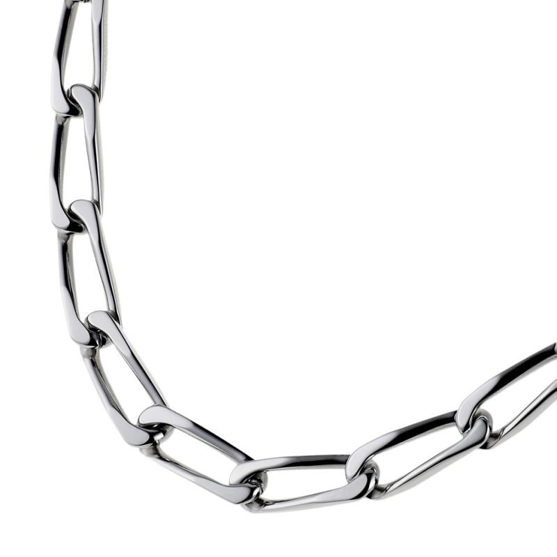 Collier en argent rhodié maille cheval