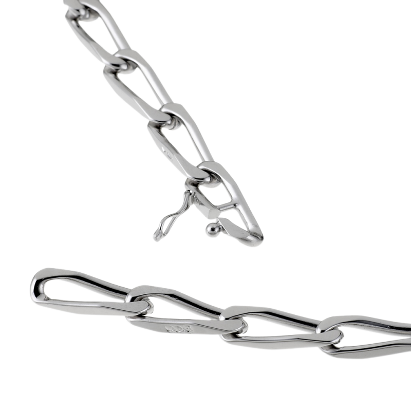 Collier en argent rhodié maille cheval